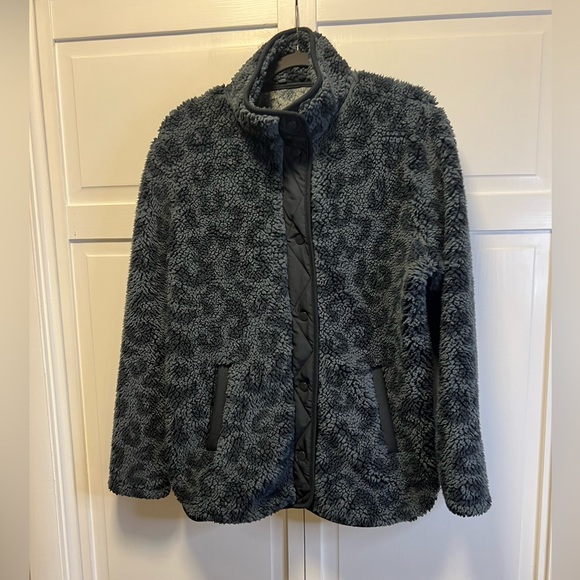 Members Mark Women’s Cozy Sherpa Jacket Size Women’s Large Color Black/Gray - Picture 1 of 10